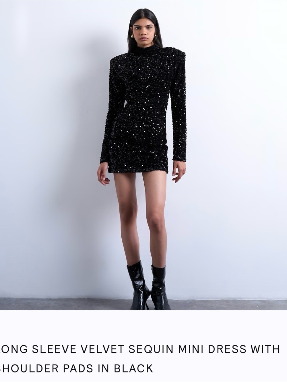 Topshop Black Sequin Velvet Mini Dress